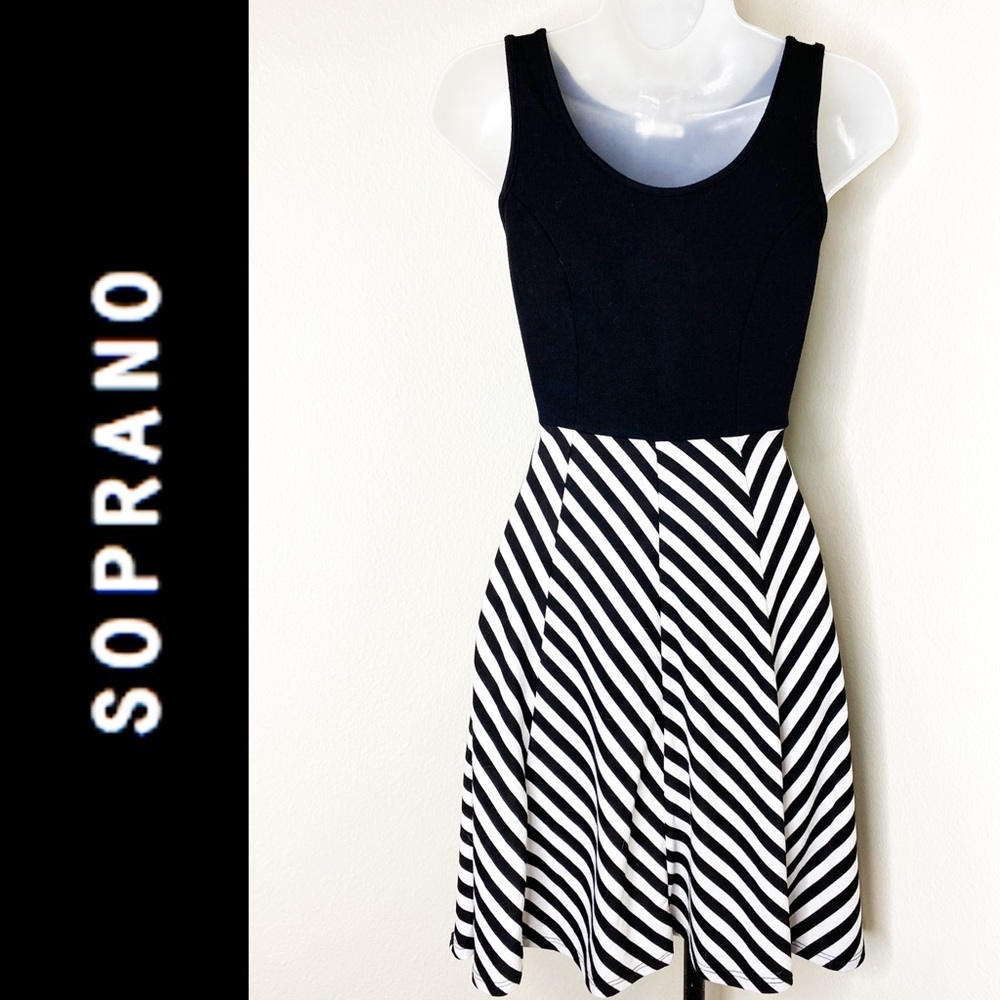 SOPRANO Black & White Dress XS - Picture 2 of 4
